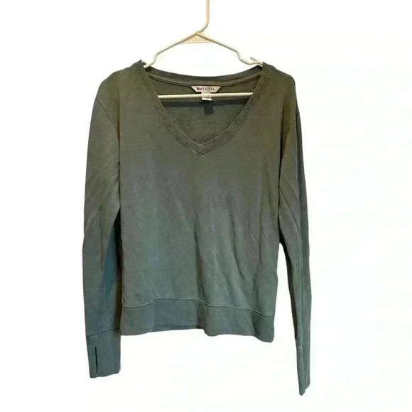 Athleta Sunrise Green Crew Neck V Neck - Picture 1 of 4